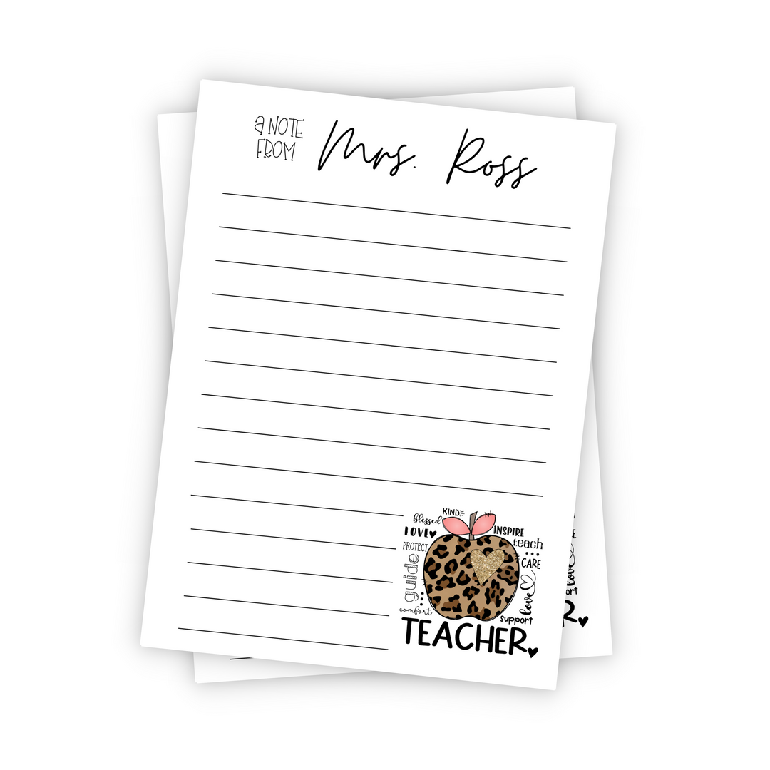 Notepads | Custom Note From Teacher Edition | Size: 5x7 | 50 Pages