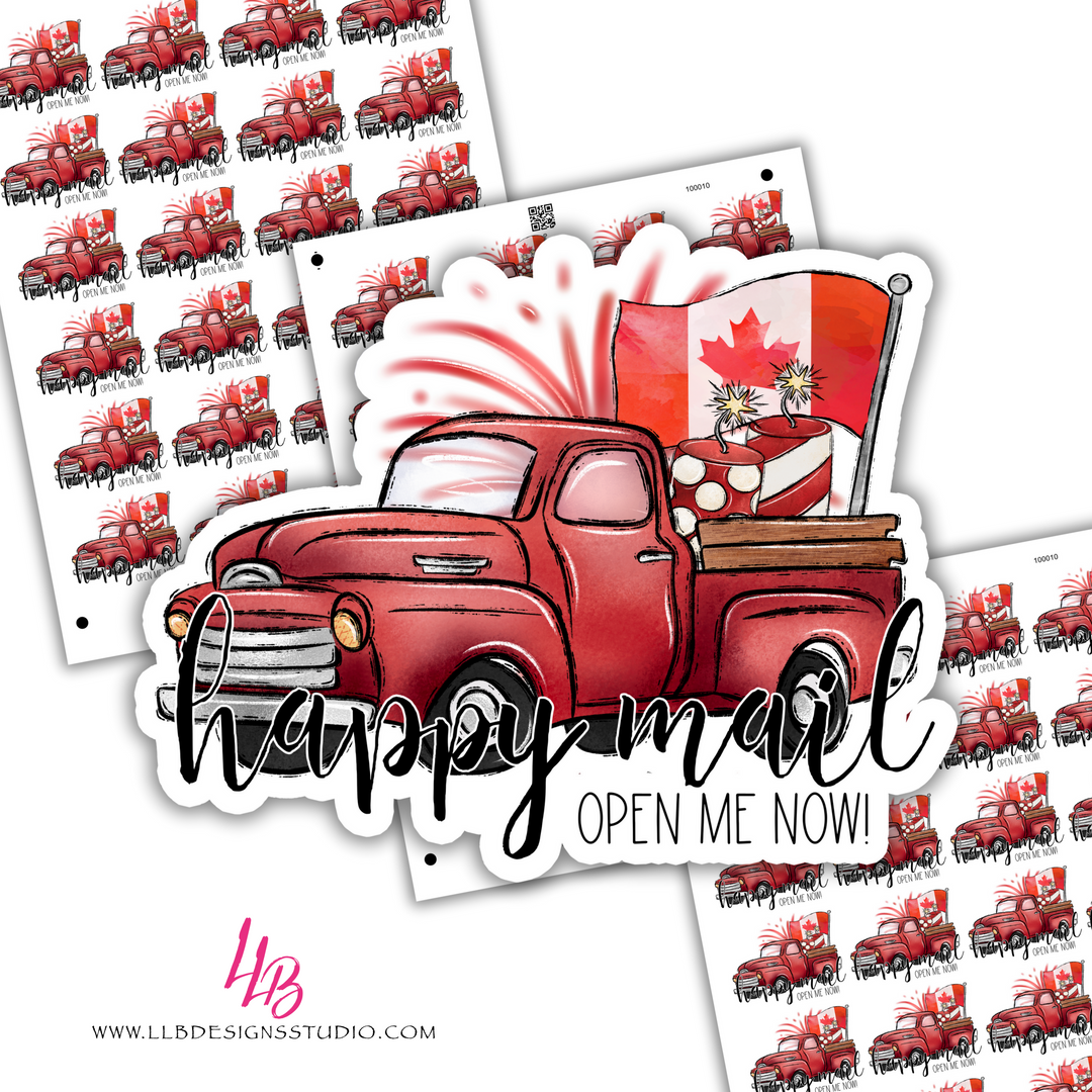 Canada Happy Mail Open Me Already, Business Branding, Small Shop Stickers , Sticker #: S0615, Ready To Ship
