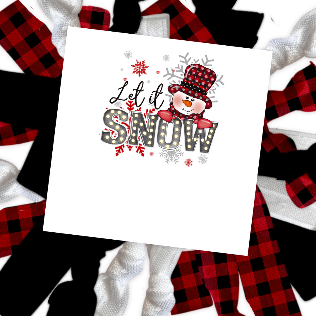 Buffalo Plaid Glitter Mix Pack Of Hair Ties + Let It Snow Hair Tie Card
