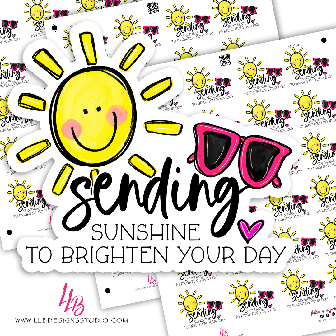Sending Sunshine, Business Branding, Small Shop Stickers , Sticker #: S0619, Ready To Ship