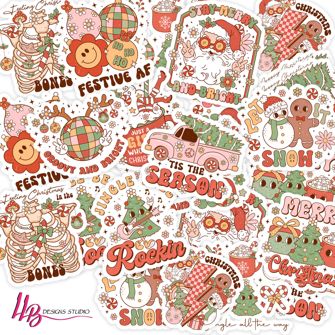 Festive AF HoHoHo, Package Fillers, Business Branding, Small Shop Vinyl, Tumbler Decal, Laptop Sticker, Window Sticker,