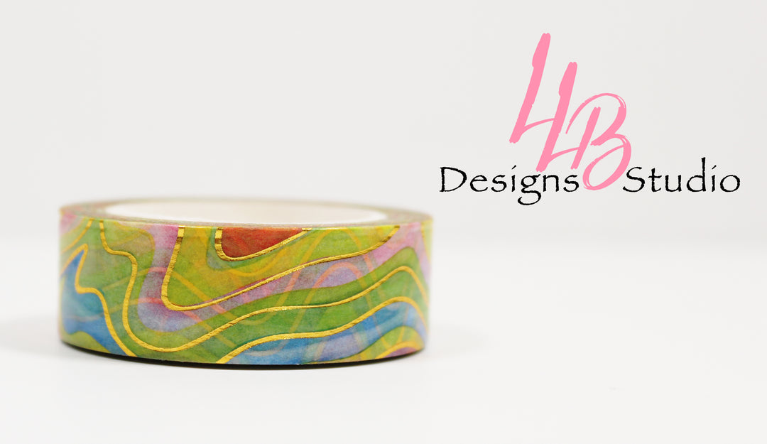 Washi Tape Rolls | Vein Foil | Washi Tape Size: 15mm x 10mm | SKU # WT0014