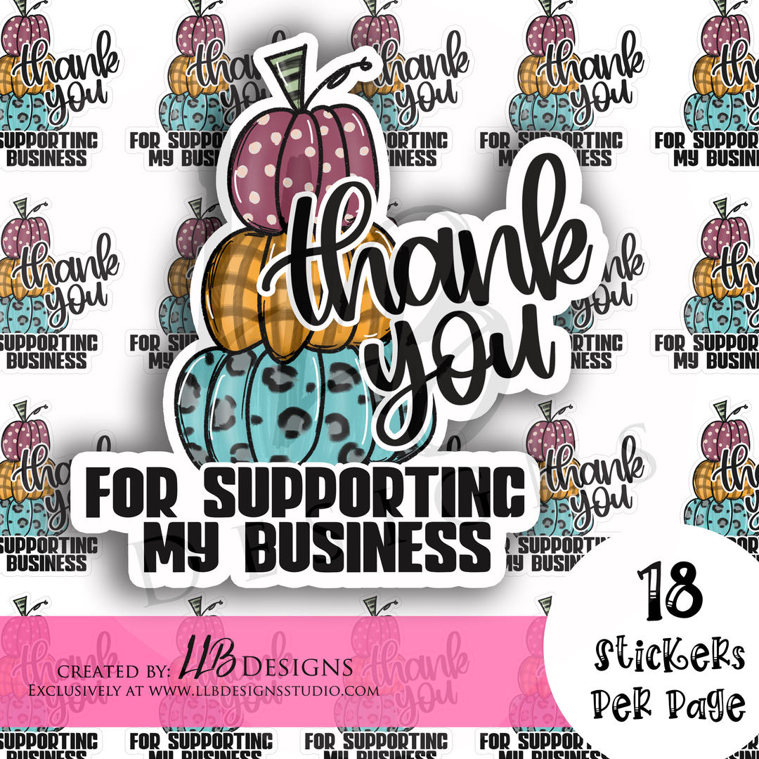 3 Pumpklin Thank You For Supporitng My Small Business | Packaging Stickers | Business Branding | Small Shop Stickers | Sticker #: S0212 Ready To Ship