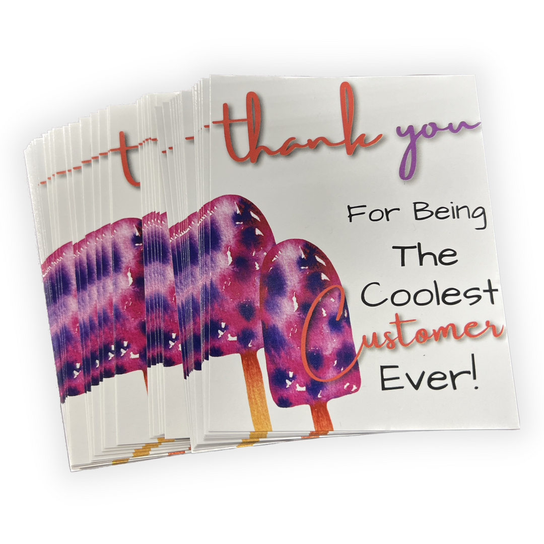 Packaging Insert | Thank You Popsicle | SIZE 4 X 3 INCHES | | Ready To Ship
