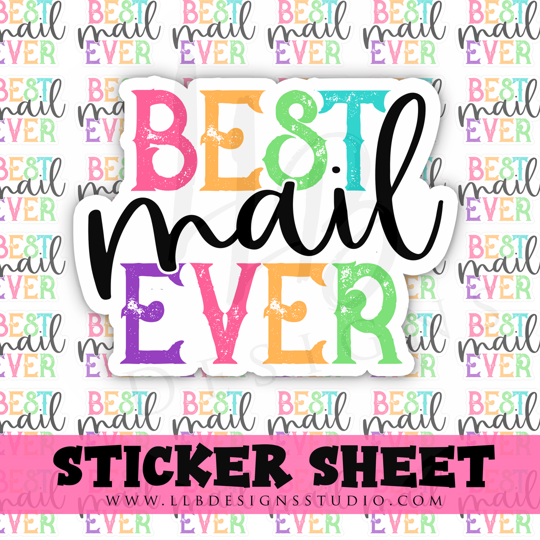 Colorful Letters Best Mail Ever | Packaging Stickers | Business Branding | Small Shop Stickers | Sticker #: S0346 | Ready To Ship