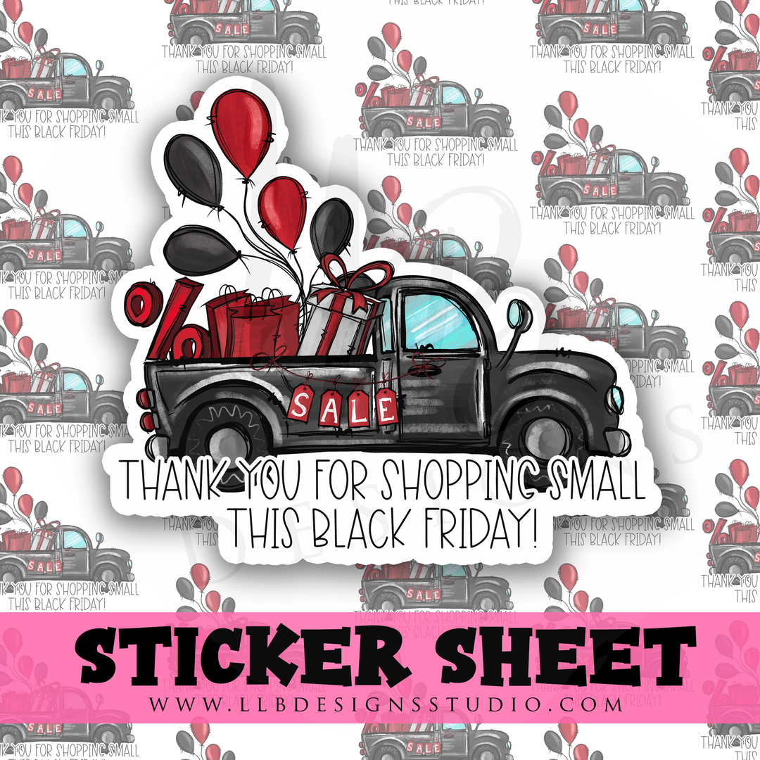 Black Friday Truck | Packaging Stickers | Business Branding | Small Shop Stickers | Sticker #: S0255 | Ready To Ship