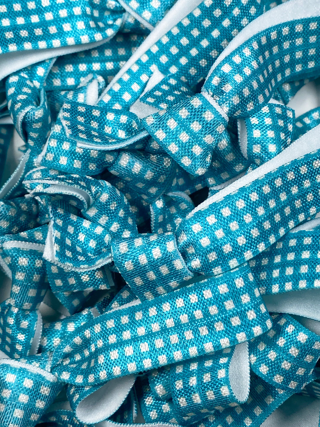 Blue Plaid Hair Ties