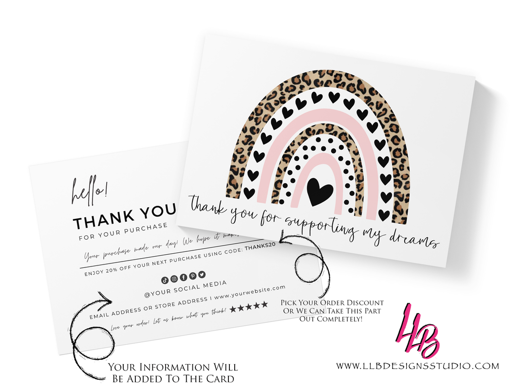 CUSTOM PACKAGING INSERT | SUPPORTING DREAMS | SIZE 4 X 6 INCHES | CARD NUMBER: TY81-CUSTOM