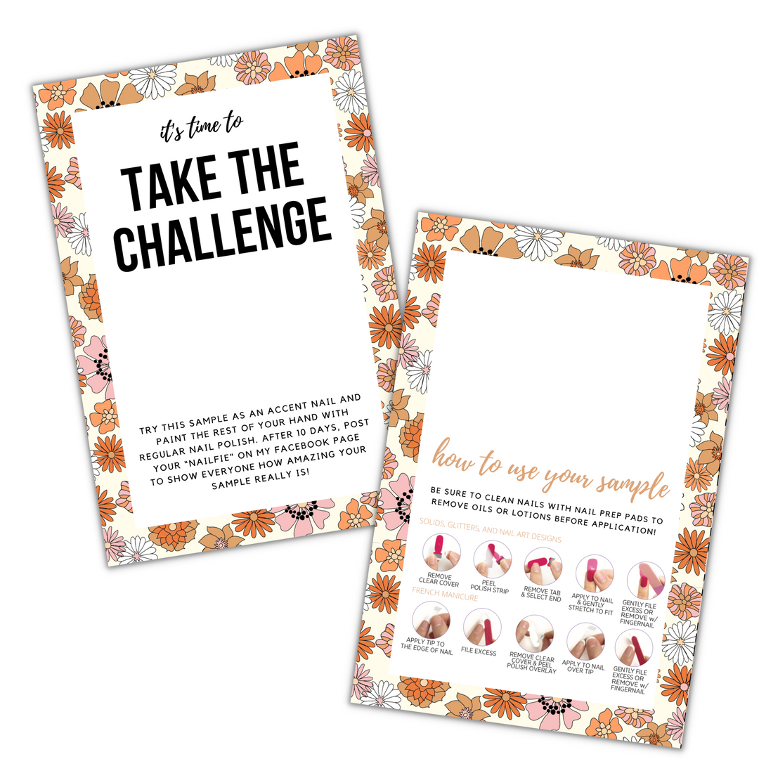 Retro Flower | Take The Challenge Card | Size: 6" x 4" | SKU: TAC09