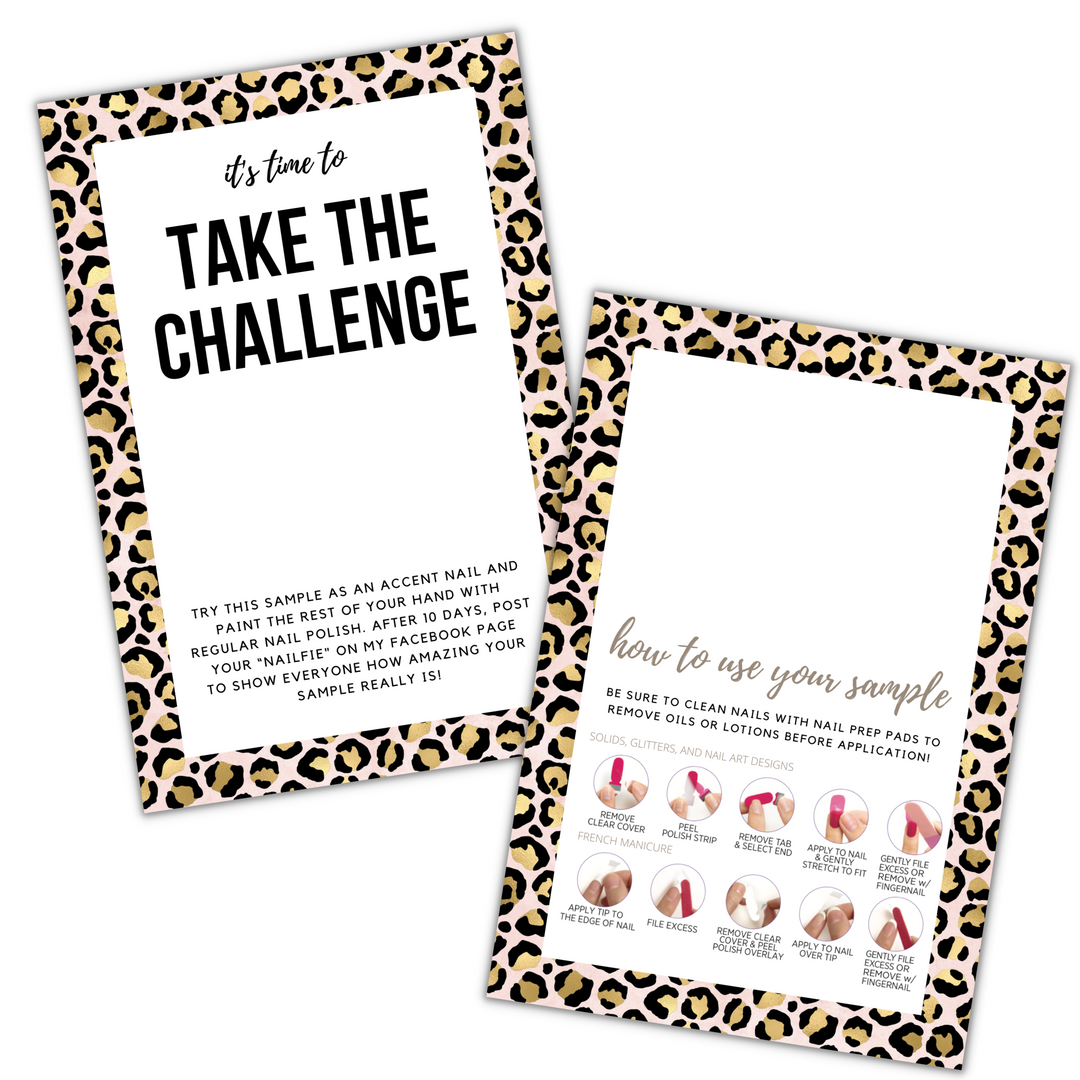 Pink and Gold Cheetah Print | Take The Challenge Card | Size: 6" x 4" | SKU: TAC05