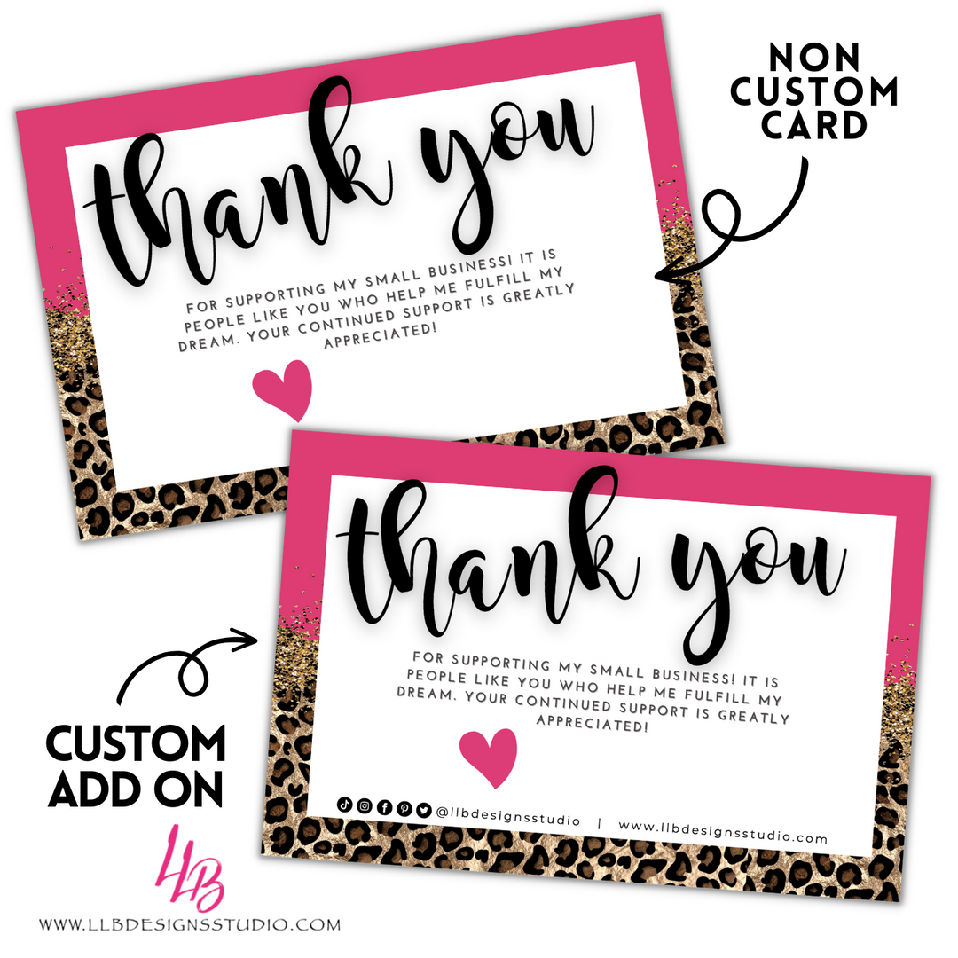 PACKAGING INSERT | Pink Cheetah | SIZE 4 X 6 INCHES | CARD NUMBER: TY85