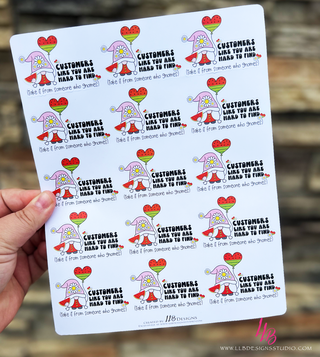 Customers Like You Gnome | Packaging Stickers | Business Branding | Small Shop Stickers | Sticker #: S0414 | Ready To Ship