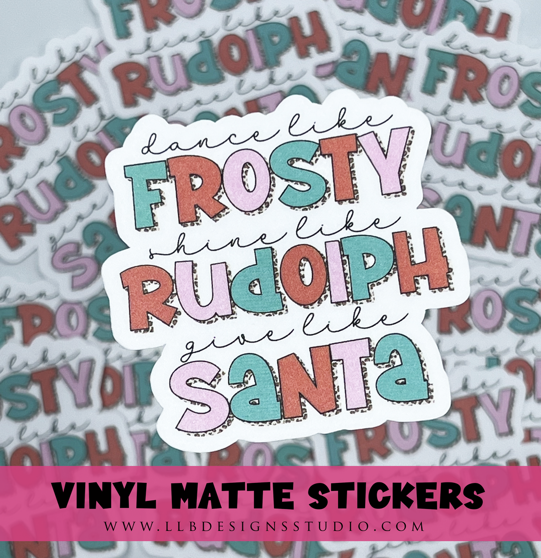 Frosty Rudoiph Santa | Package Fillers | Business Branding | Small Shop Stickers | Vinyl Sticker #: V0004 | Ready To Ship