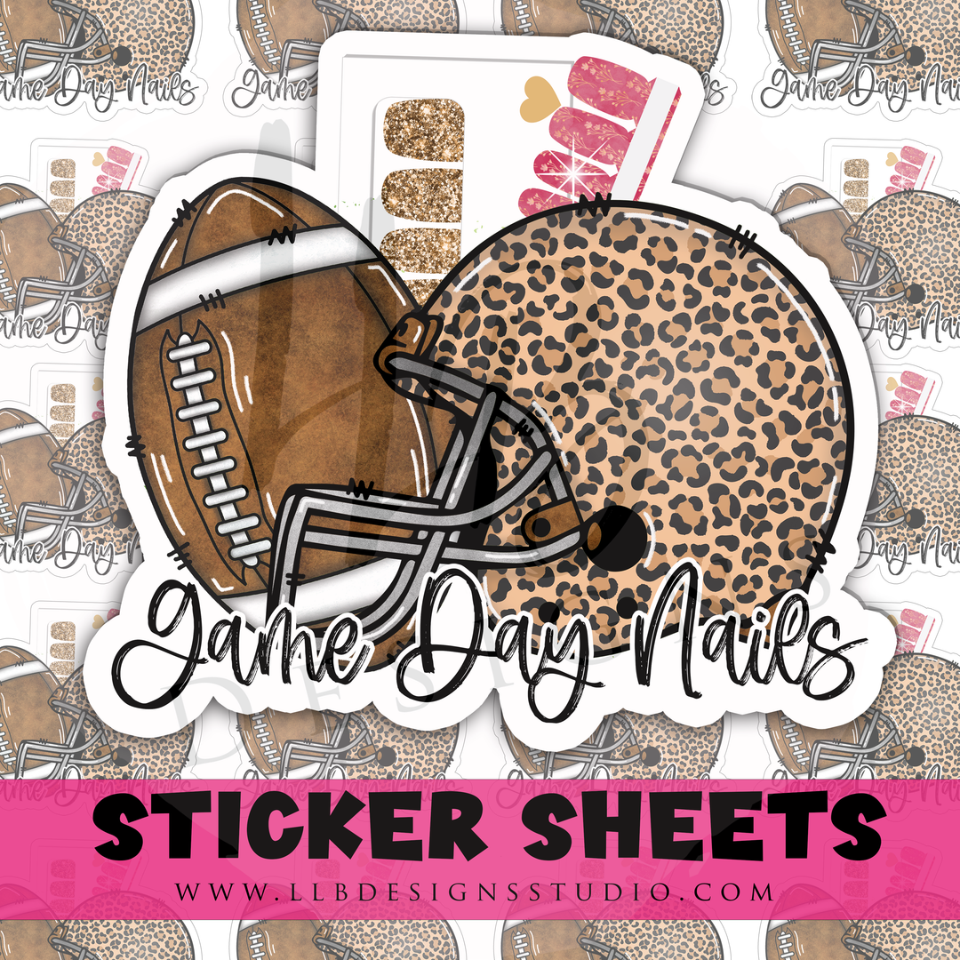 Game Day Nails | Packaging Stickers | Business Branding | Small Shop Stickers | Sticker #: S0466 | Ready To Ship