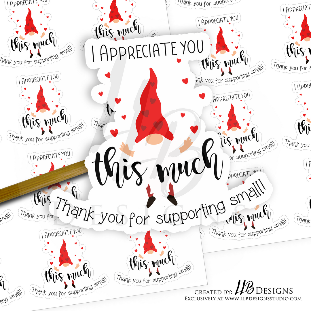 Gnomes Thank You Appreciate You | Packaging Stickers | Business Branding | Small Shop Stickers | Sticker #: S0084 | Ready To Ship