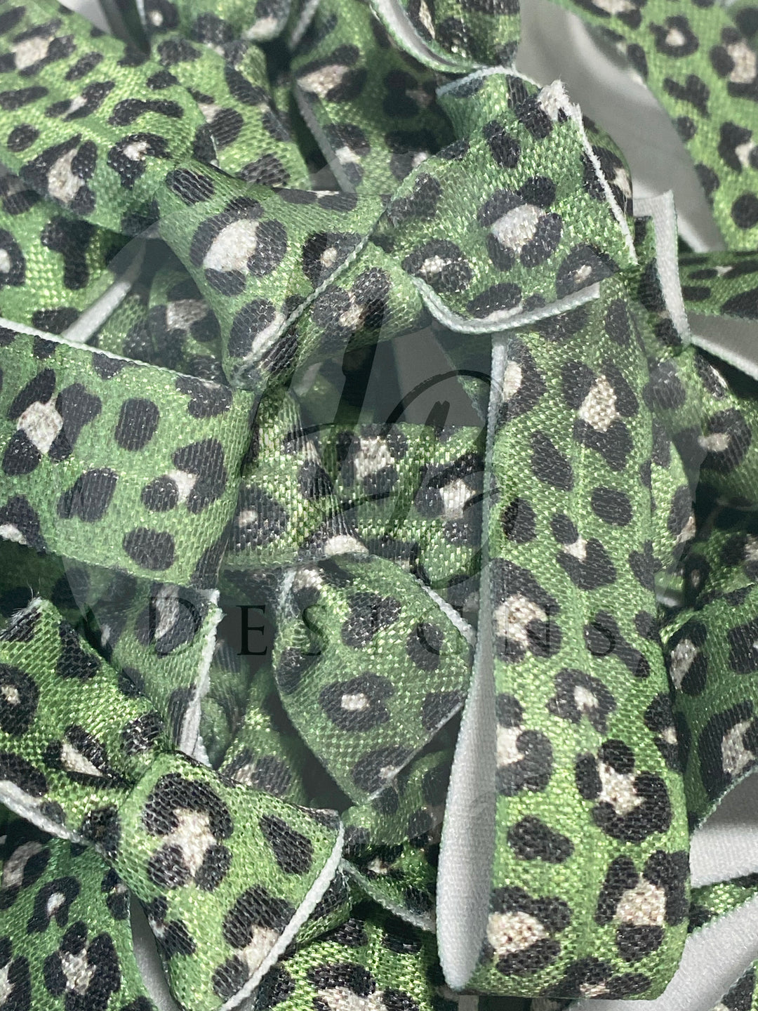 Green Cheetah Print Hair Ties