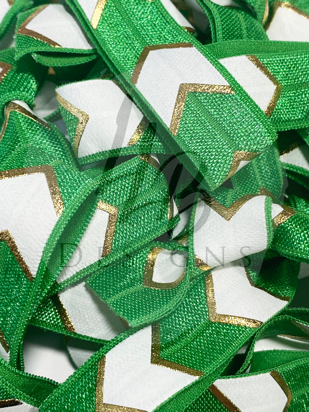 Green Foil Arrow Print Hair Ties
