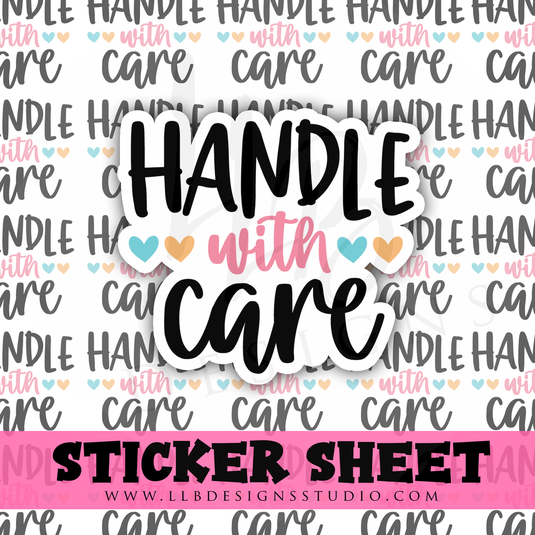 Handle With Care | Packaging Stickers | Business Branding | Small Shop Stickers | Sticker #: S0303 | Ready To Ship