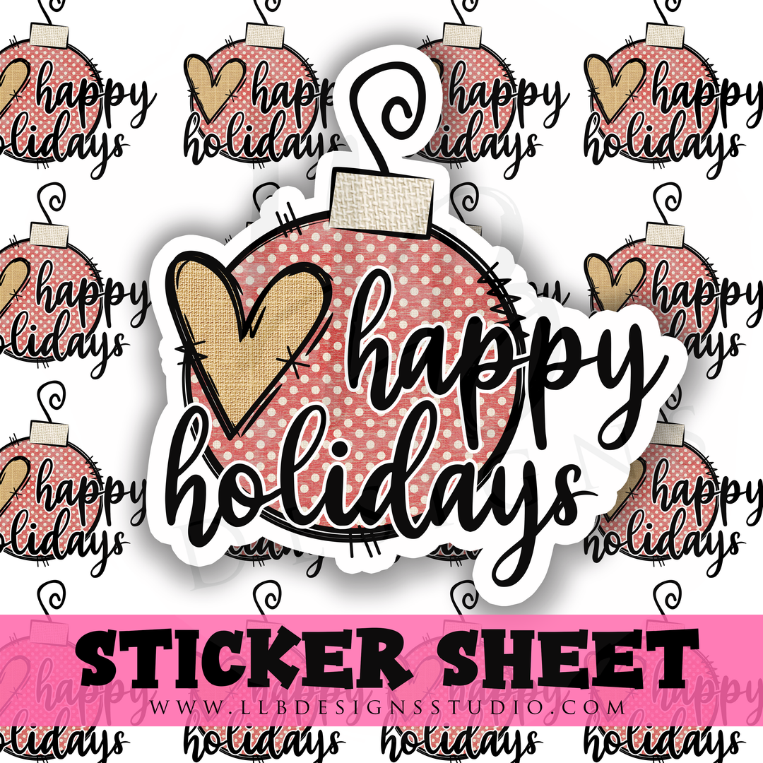 Happy Holidays | Packaging Stickers | Business Branding | Small Shop Stickers | Sticker #: S0264 | Ready To Ship