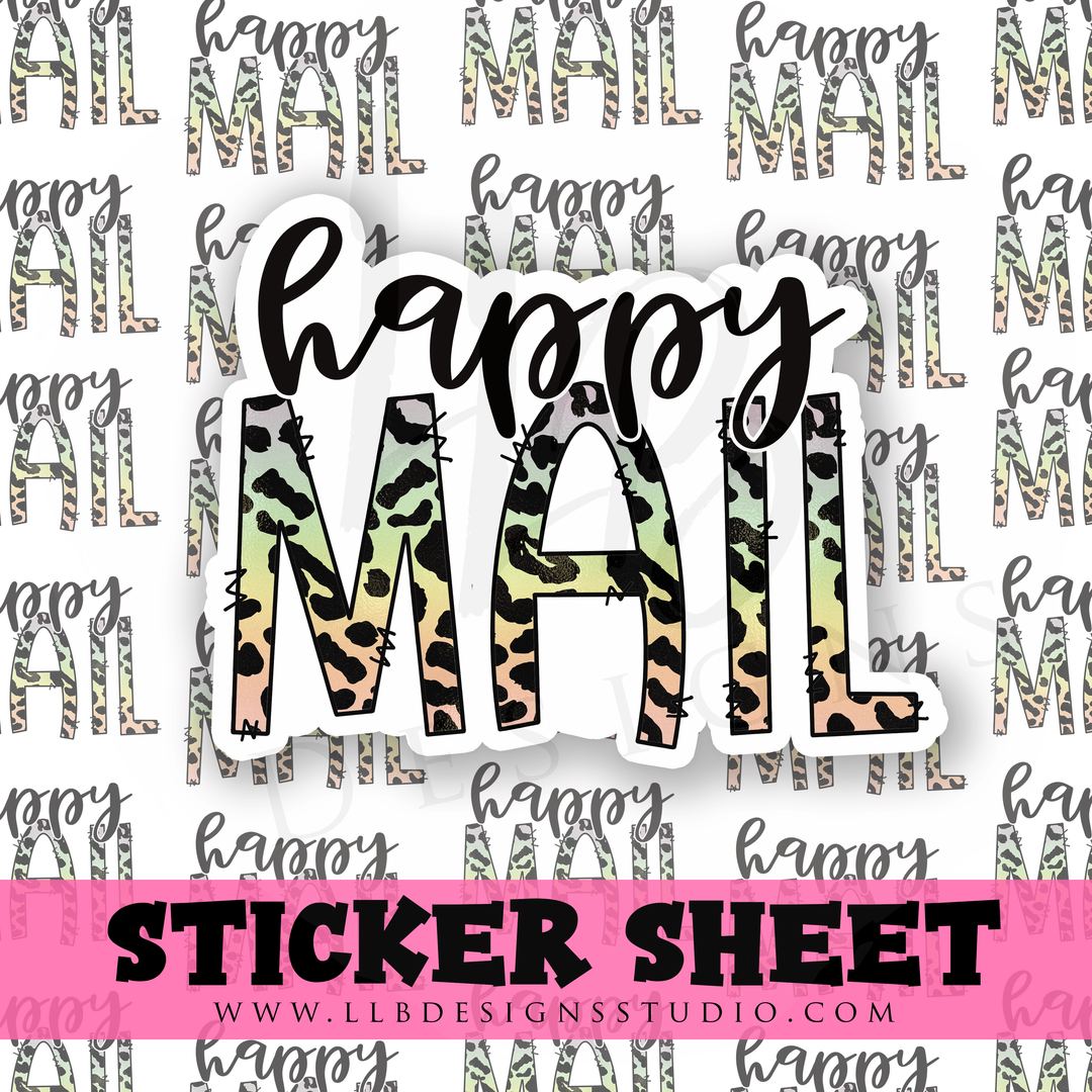 Happy Mail Cheetah | Packaging Stickers | Business Branding | Small Shop Stickers | Sticker #: S0290 | Ready To Ship