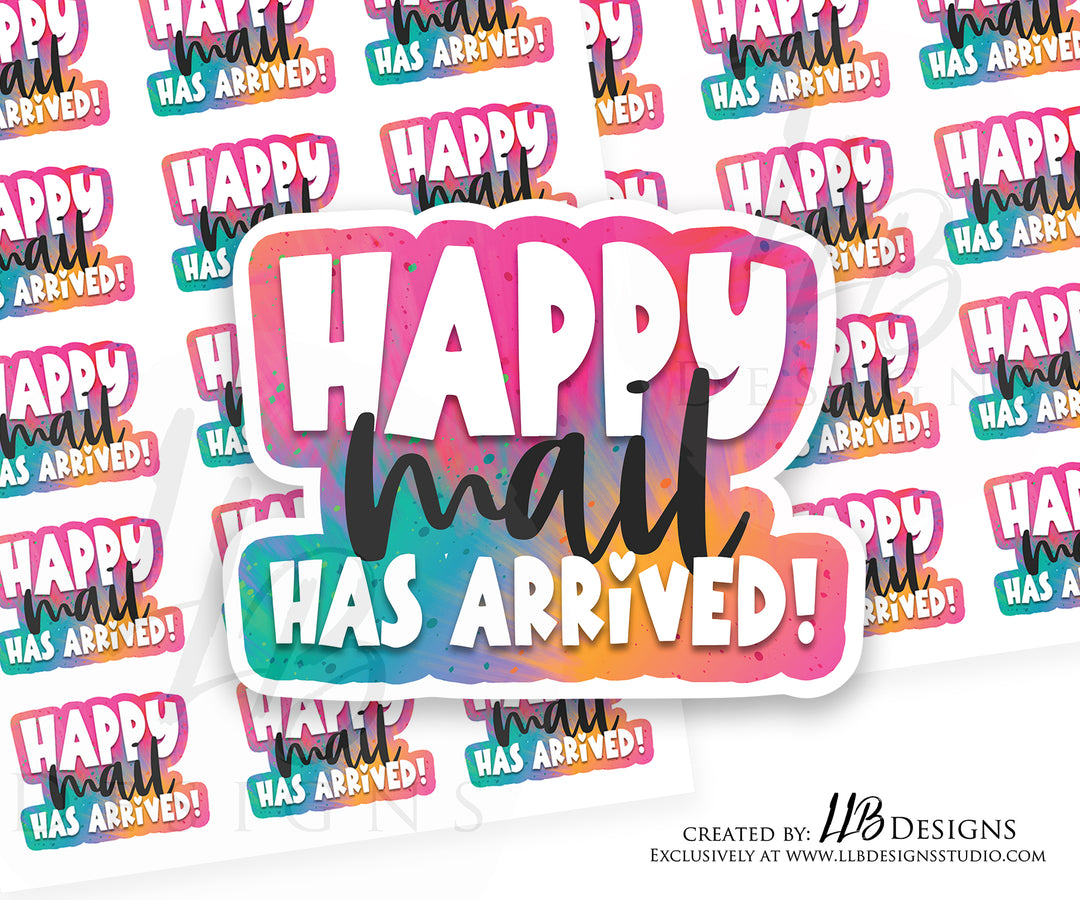 Tie Dye - Happy Mail Has Arrive| Packaging Stickers | Business Branding | Small Shop Stickers | Sticker #: S0094 | Ready To Ship