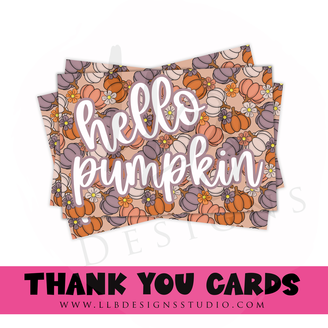 Packaging Insert | Hello Pumpkin - Purples | SIZE 4 X 6 INCHES | Card Number: TY53 | Ready To Ship