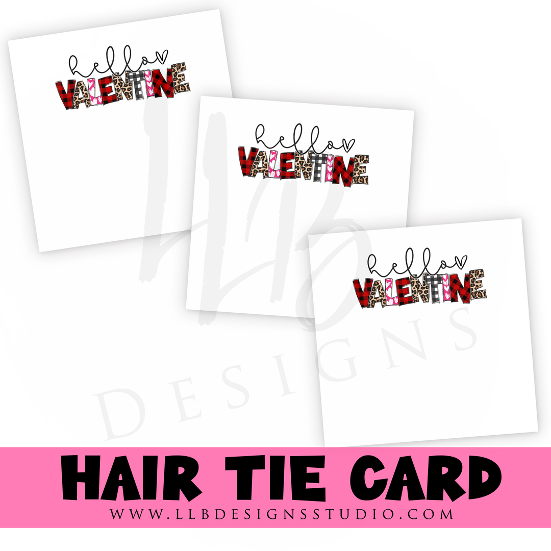 HAIR TIE CARDS ONLY! | Happy Valentine's Day Hair Tie Card | 10 or 25 Cards |