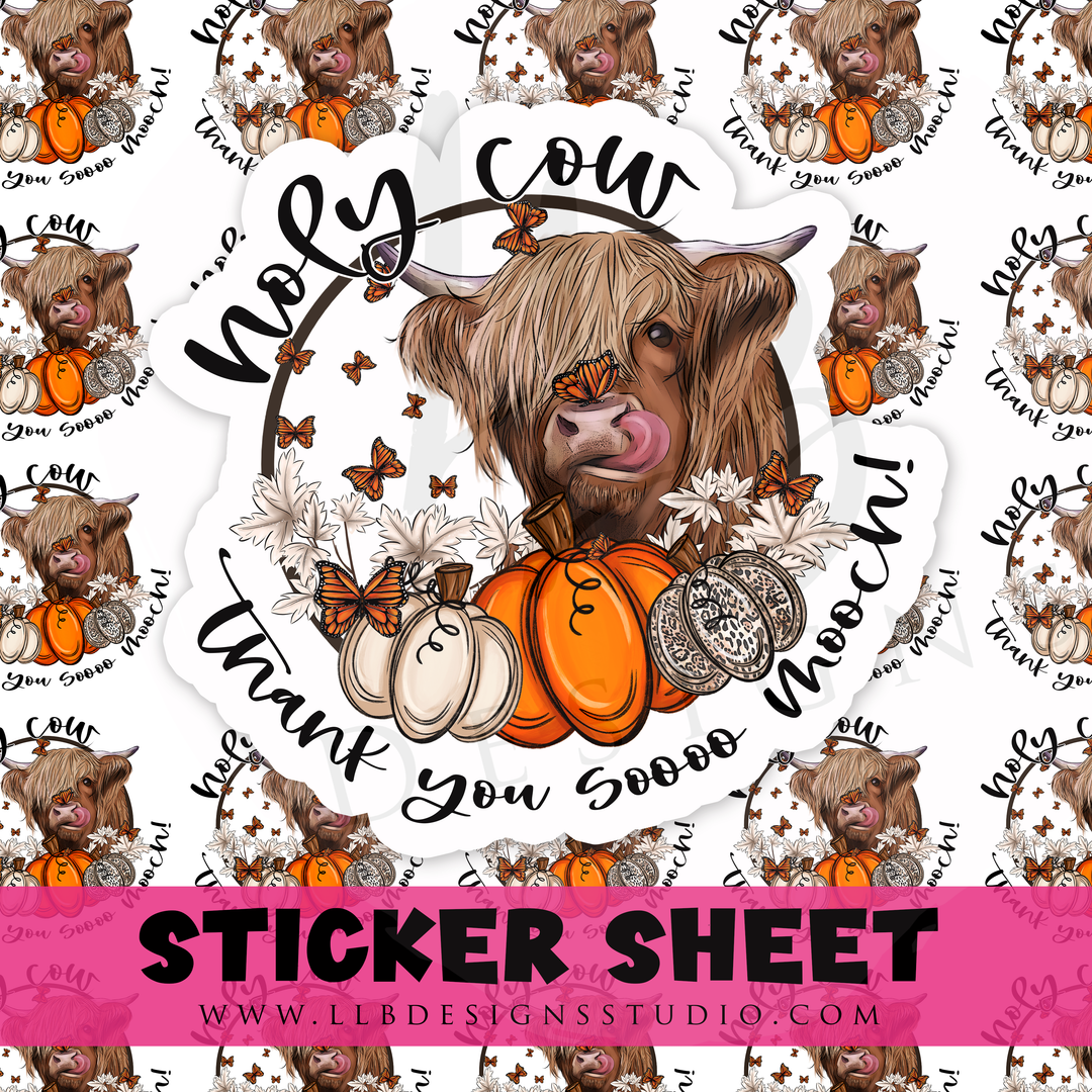 Holy Cow! Thank You Sooo Moooch! | Packaging Stickers | Business Branding | Small Shop Stickers | Sticker #: S0481 | Ready To Ship