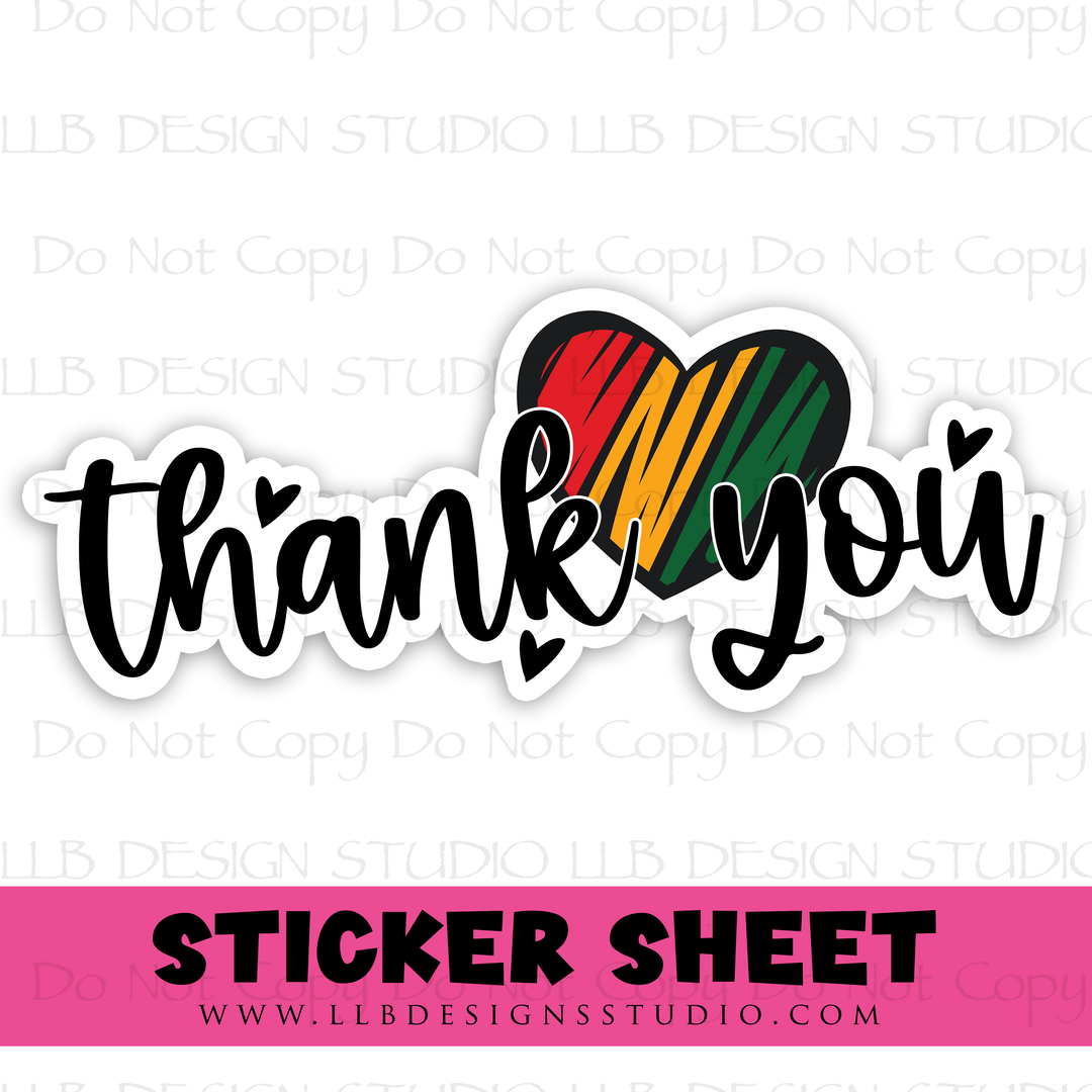 Juneteenth Thank You | Packaging Stickers | Business Branding | Small Shop Stickers | Sticker #: S0396 | Ready To Ship