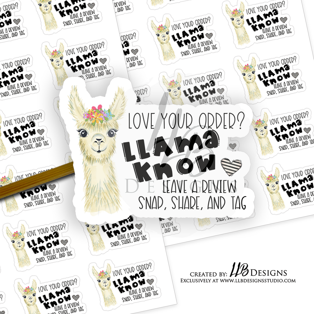 Llama Love Your Order? | Packaging Stickers | Business Branding | Small Shop Stickers | Sticker #: S0055 | Ready To Ship