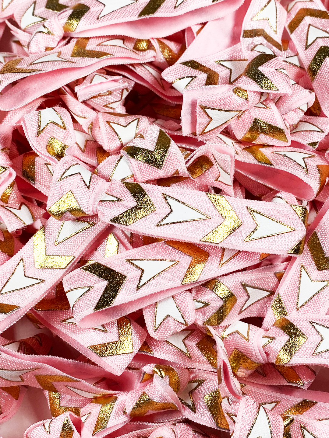 Light Pink Gold Foil Arrow Hair Ties