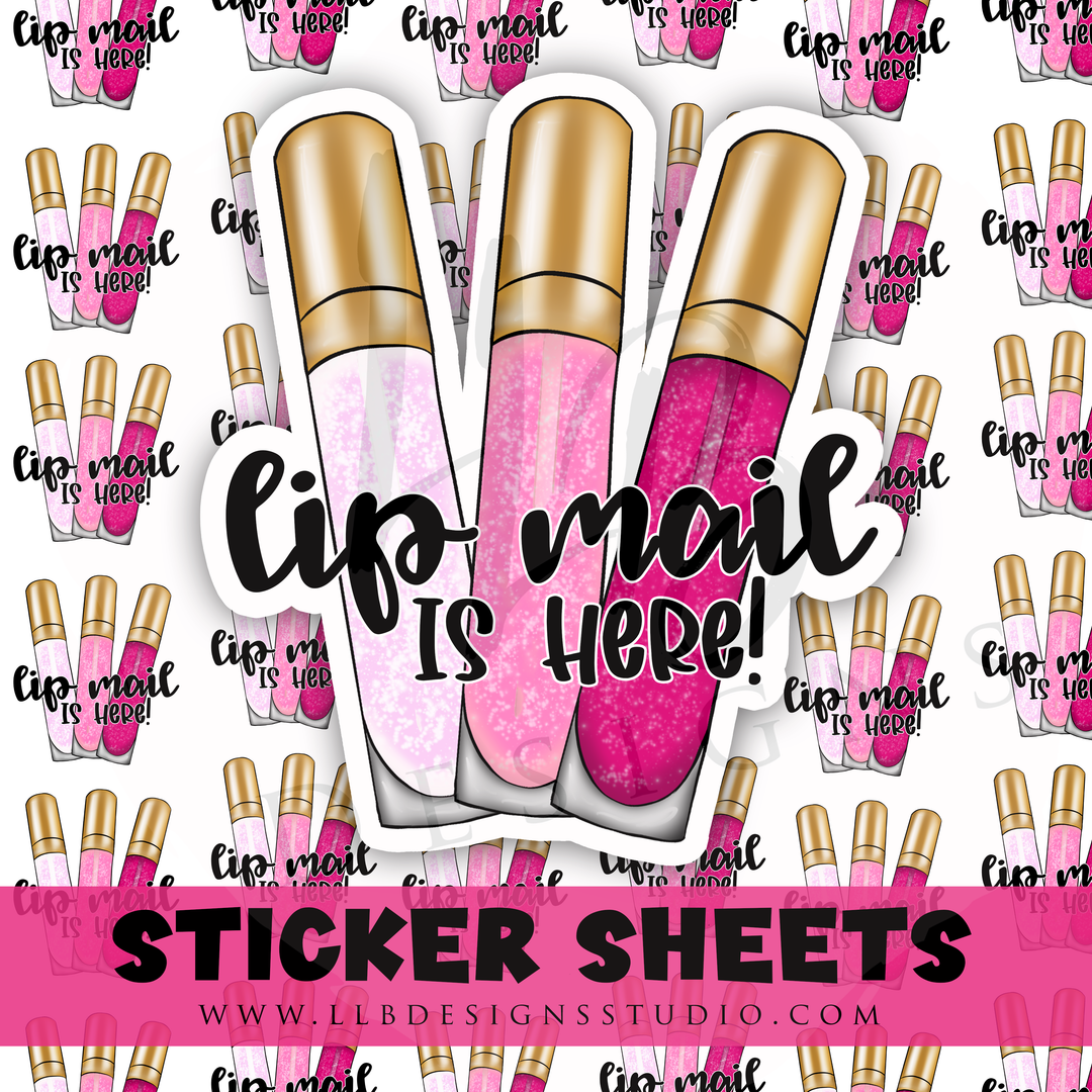 Lip mail Is Here | Packaging Stickers | Business Branding | Small Shop Stickers | Sticker #: S0462 | Ready To Ship