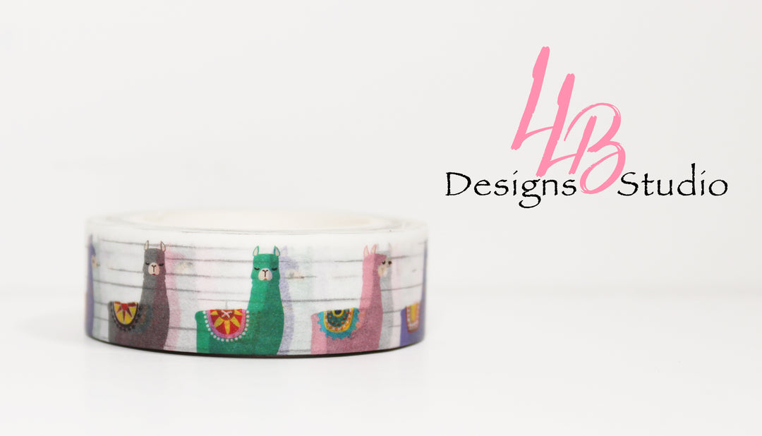 Washi Tape Rolls | Colorful Alpaca | Washi Tape Size: 15mm x 10mm | SKU # WT0034