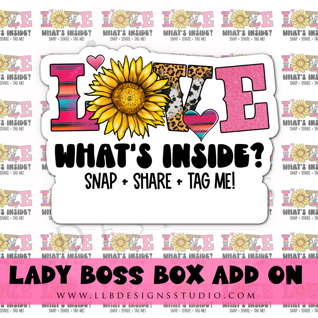 Love What's Inside | Packaging Stickers | Business Branding | Small Shop Stickers | Sticker #: S0381 | Ready To Ship