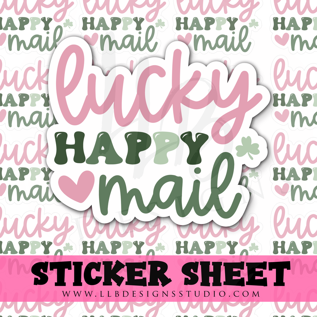 Lucky Happy Mail | Packaging Stickers | Business Branding | Small Shop Stickers | Sticker #: S0333 | Ready To Ship