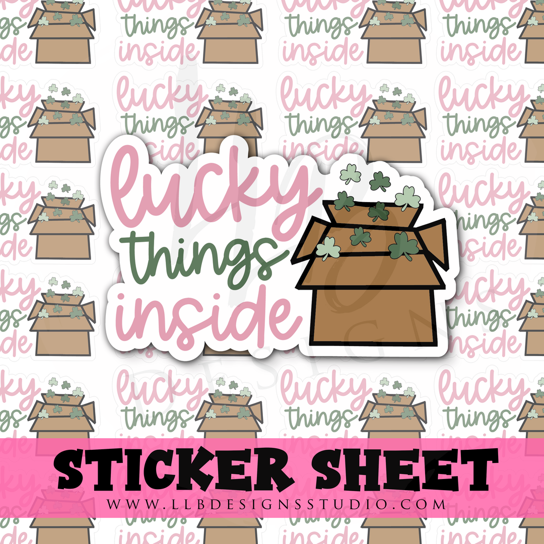 Lucky Things Inside | Packaging Stickers | Business Branding | Small Shop Stickers | Sticker #: S0335 | Ready To Ship