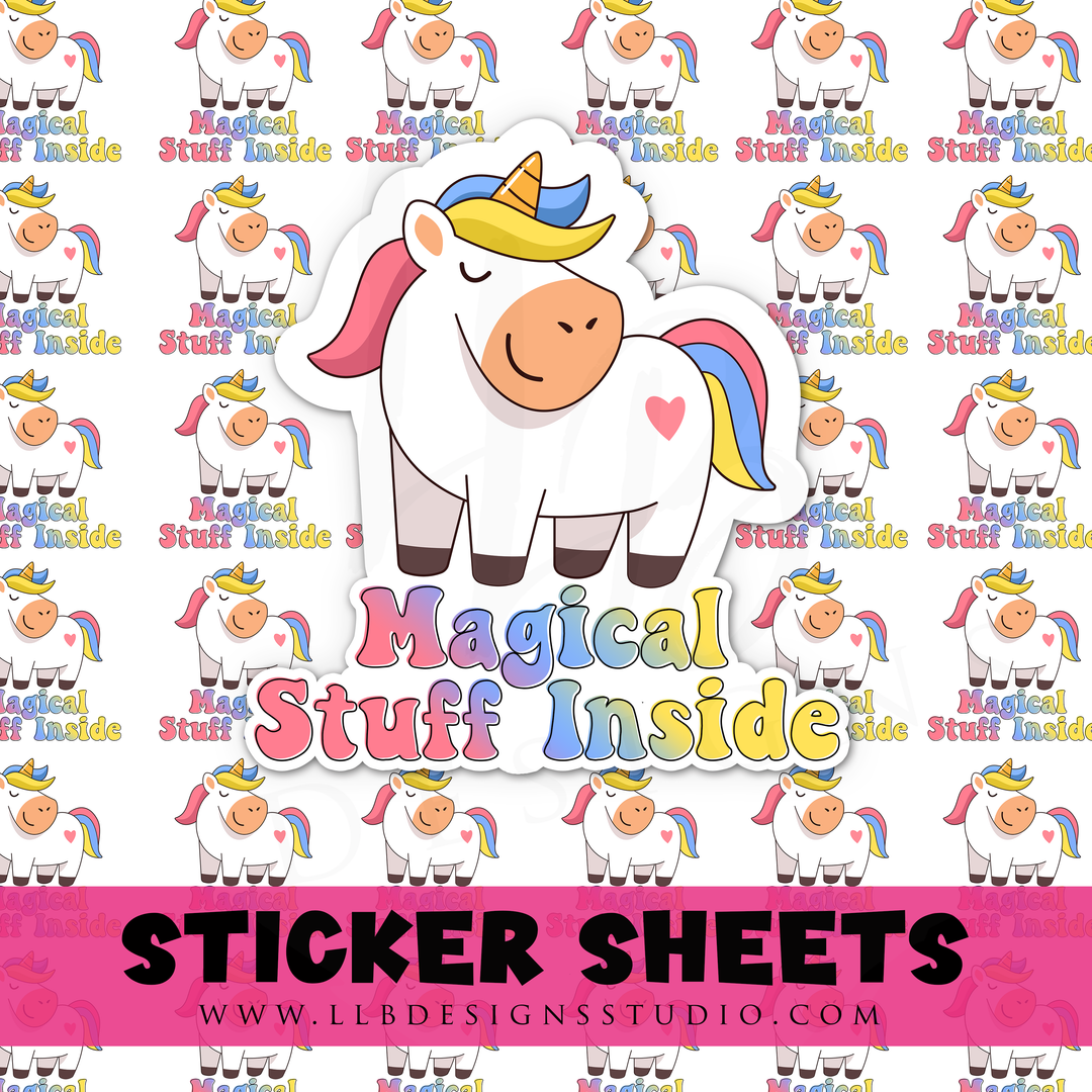 Magical Stuff Inside | Packaging Stickers | Business Branding | Small Shop Stickers | Sticker #: S0385 | Ready To Ship