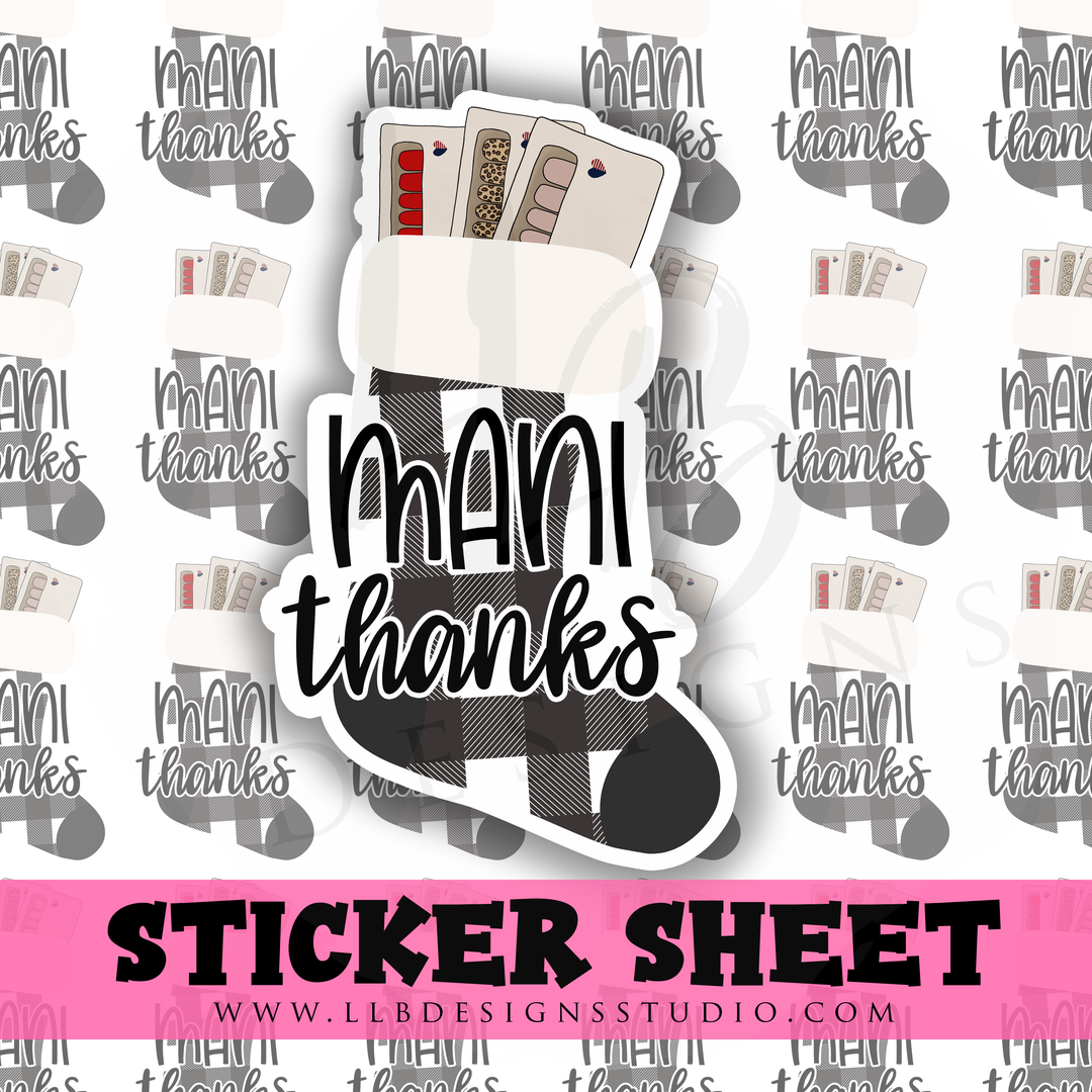 Mani Thanks Stocking | Packaging Stickers | Business Branding | Small Shop Stickers | Sticker #: S0266 | Ready To Ship