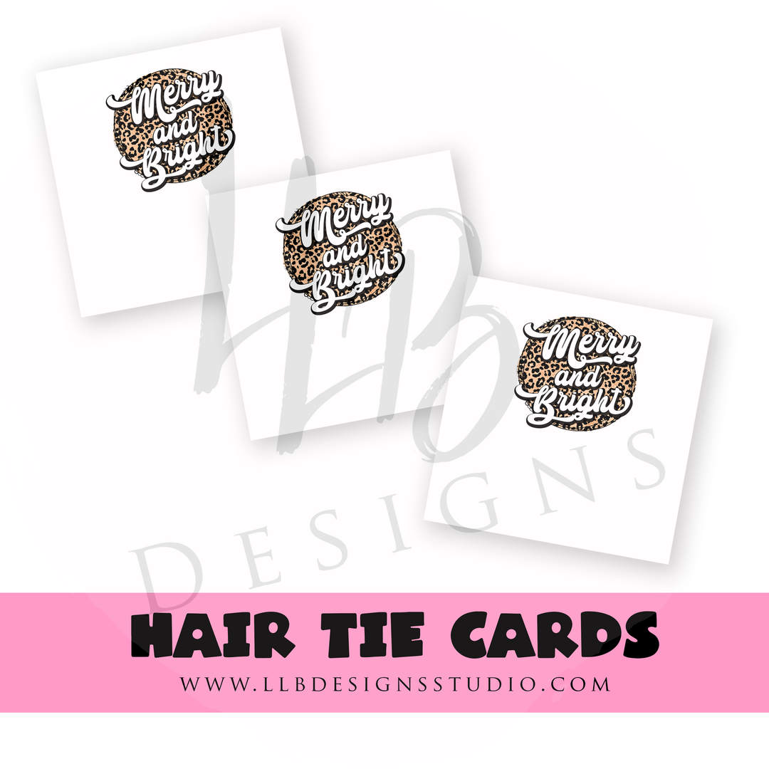 HAIR TIE CARDS ONLY! | Merry and Bright Cheetah Print | 10 or 25 Cards |