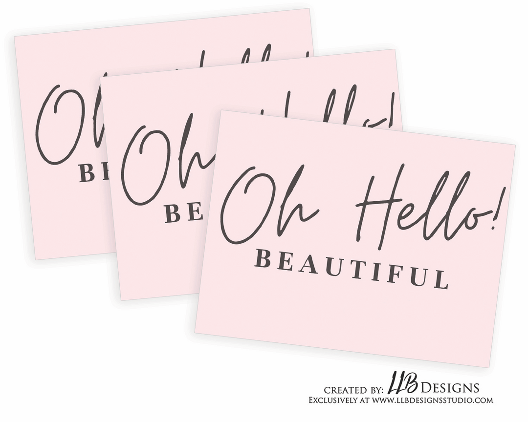 Packaging Insert | Oh Hello Beautiful | SIZE 4 X 3 INCHES | Card Number: TY14 | Ready To Ship