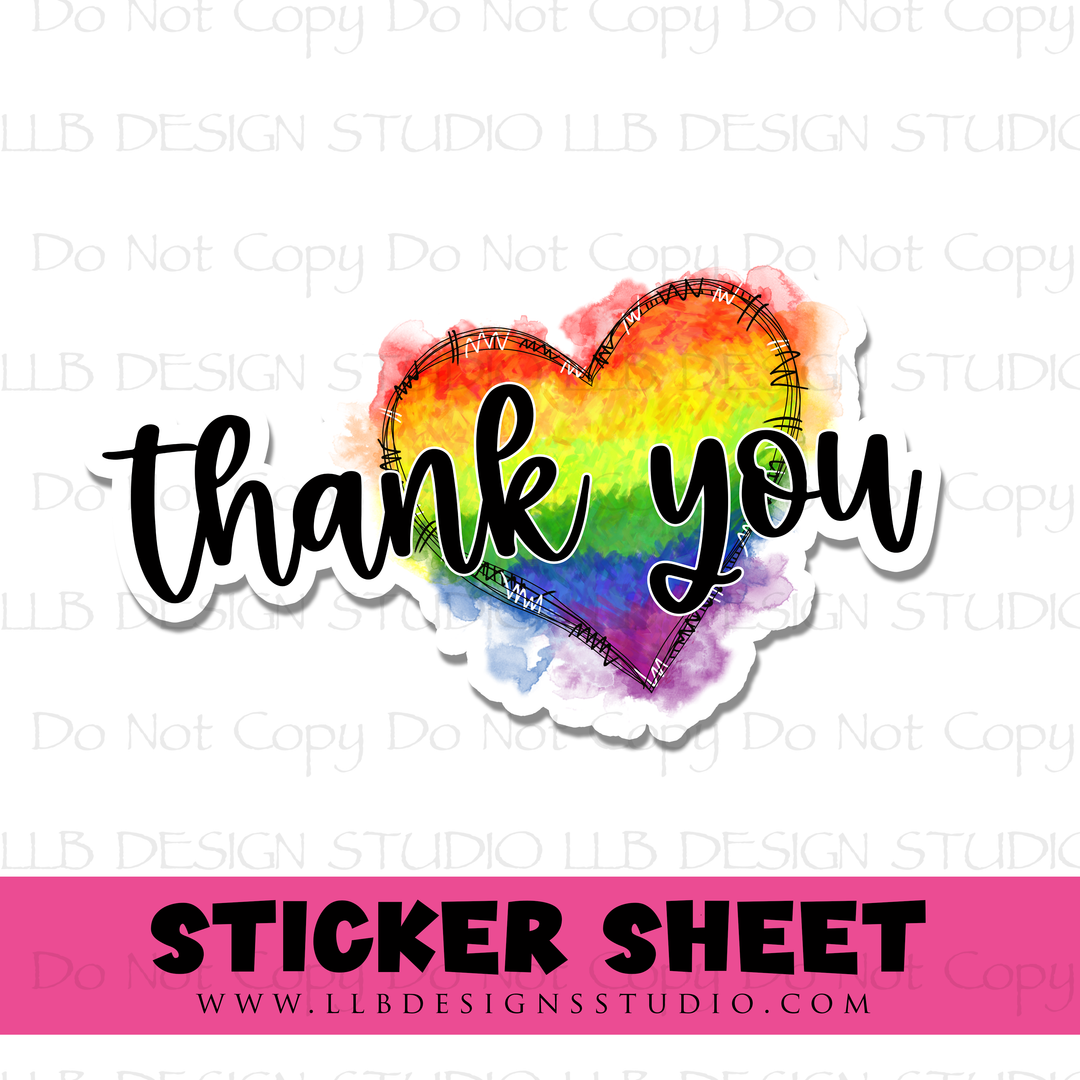 Pride Thank You | Packaging Stickers | Business Branding | Small Shop Stickers | Sticker #: S0395 | Ready To Ship
