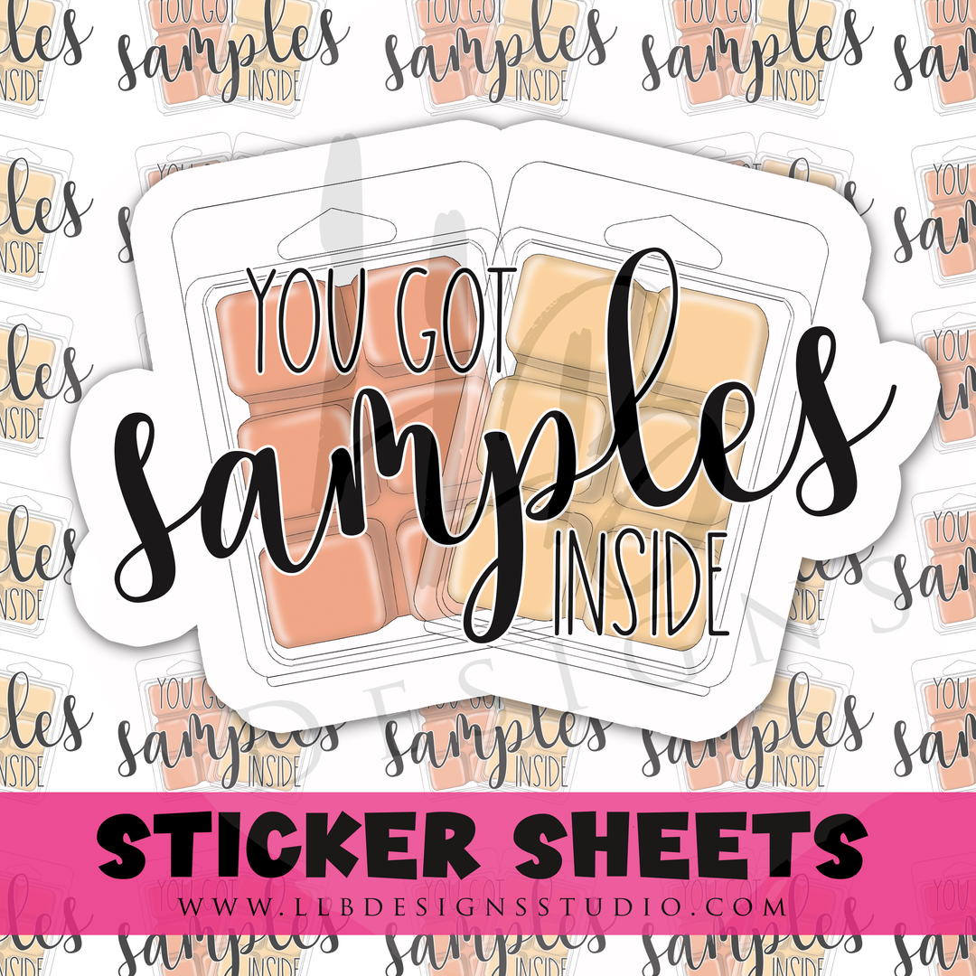 You Got Samples Inside | Packaging Stickers | Business Branding | Small Shop Stickers | Sticker #: S0472 | Ready To Ship