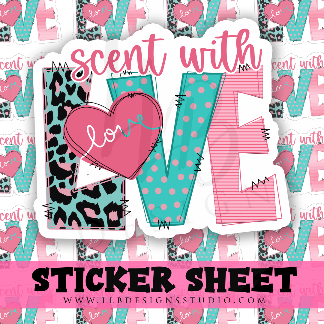 Scent With Love Teal | Packaging Stickers | Business Branding | Small Shop Stickers | Sticker #: S0312 | Ready To Ship