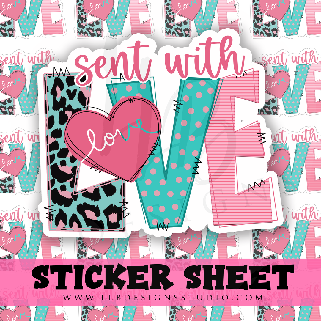 Sent With Love | Packaging Stickers | Business Branding | Small Shop Stickers | Sticker #: S0313 | Ready To Ship
