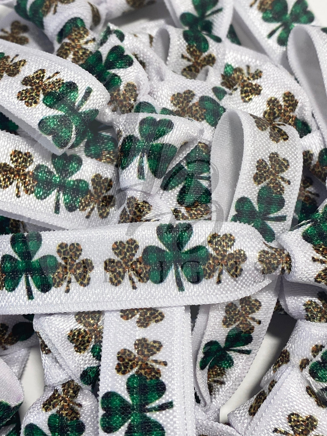 Shamrock Cheetah and Green Plaid Print Hair Ties