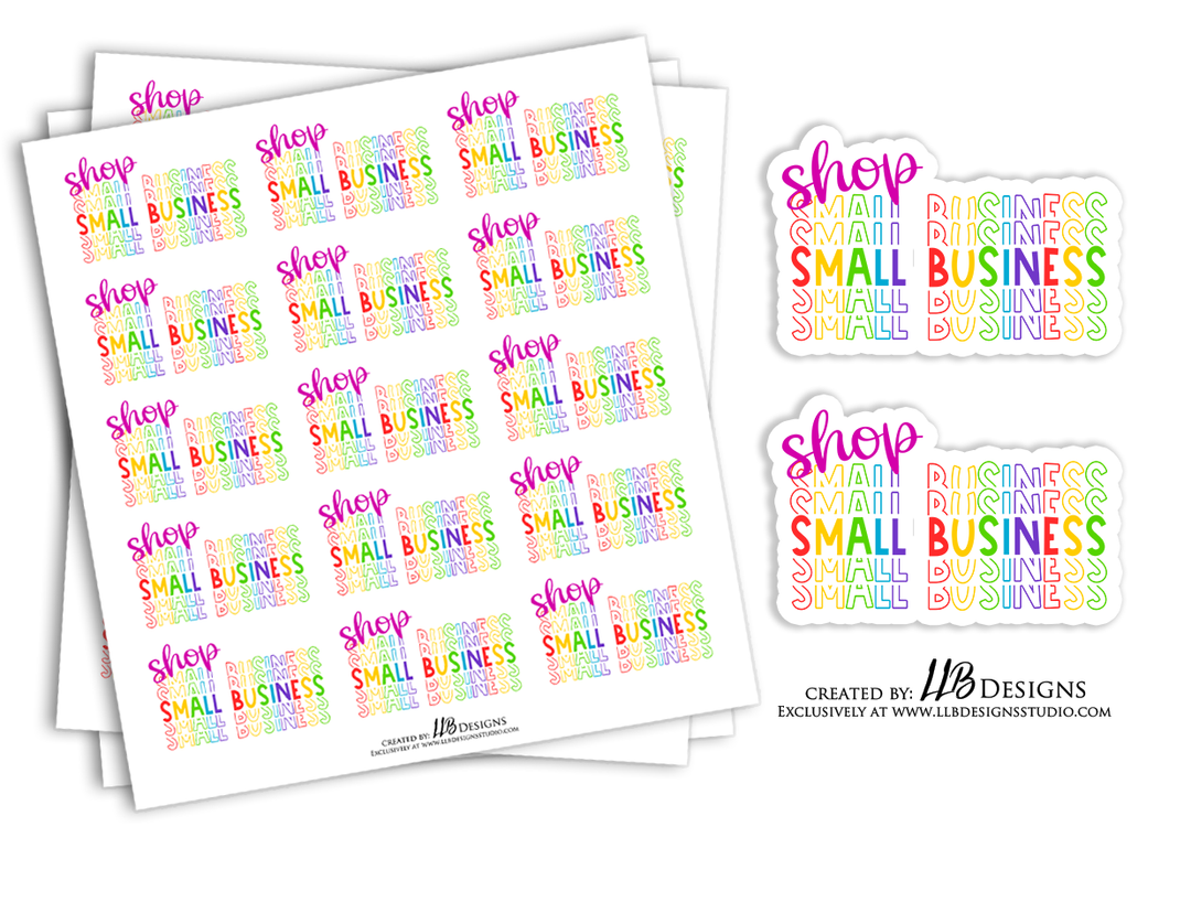 Rainbow Shop Small Business | Packaging Stickers | Business Branding | Small Shop Stickers | Sticker #: S0076 | Ready To Ship