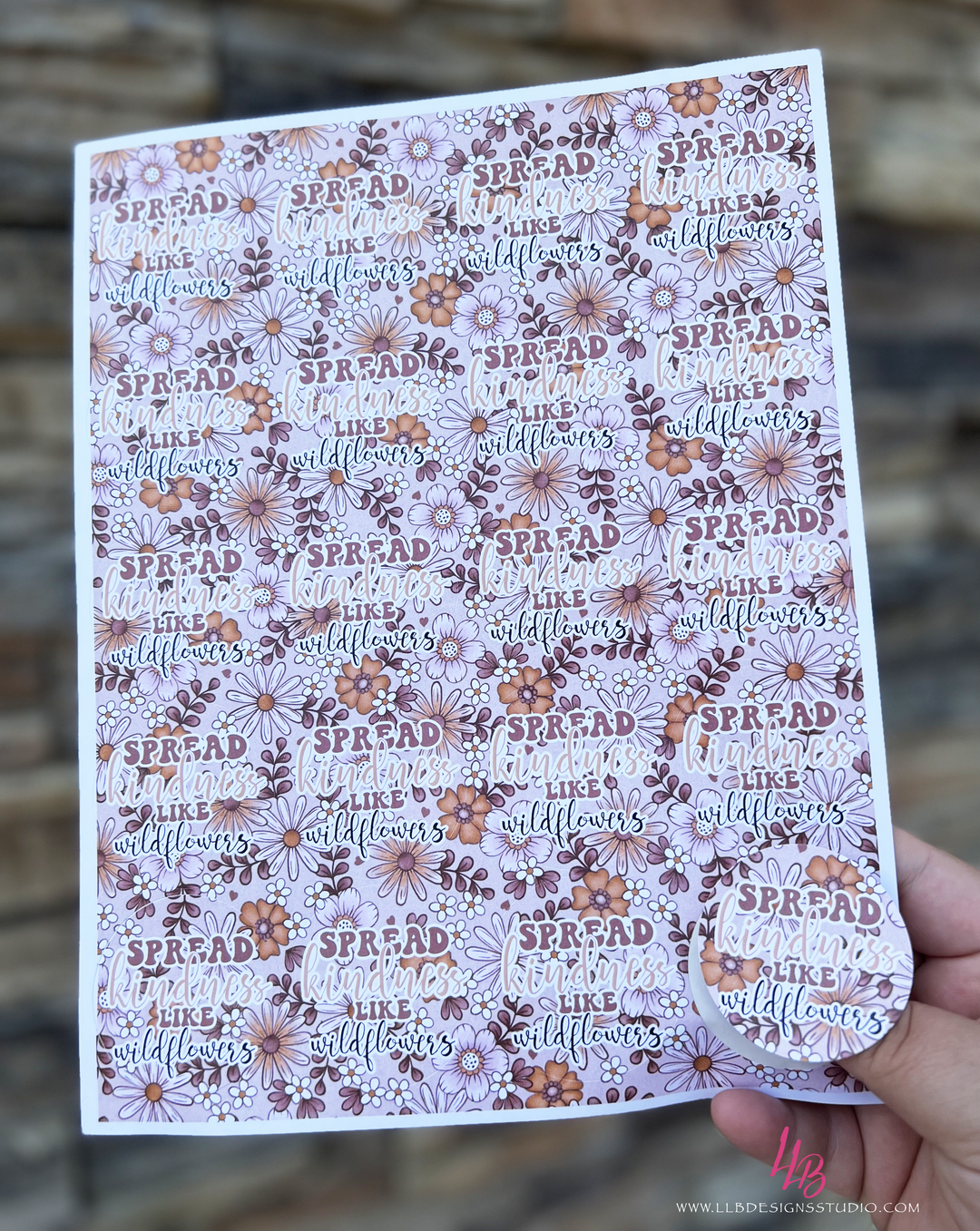 Spread Kindness Like Wildflowers | Packaging Stickers | Business Branding | Small Shop Stickers | Sticker #: S0421 | Ready To Ship