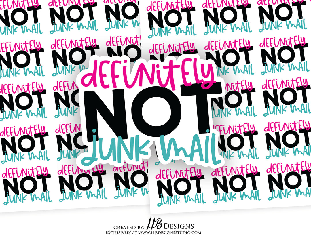 Definitely Not Junk Mail | Packaging Stickers | Business Branding | Small Shop Stickers | Sticker #: S0182 | Ready To Ship