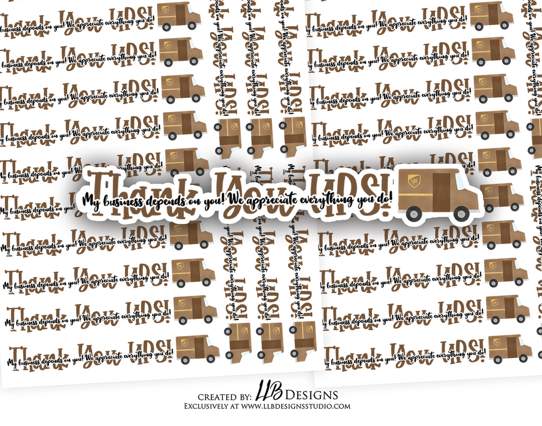 Thank You UPS | Packaging Stickers | Business Branding | Small Shop Stickers | Sticker #: S0179 | Ready To Ship