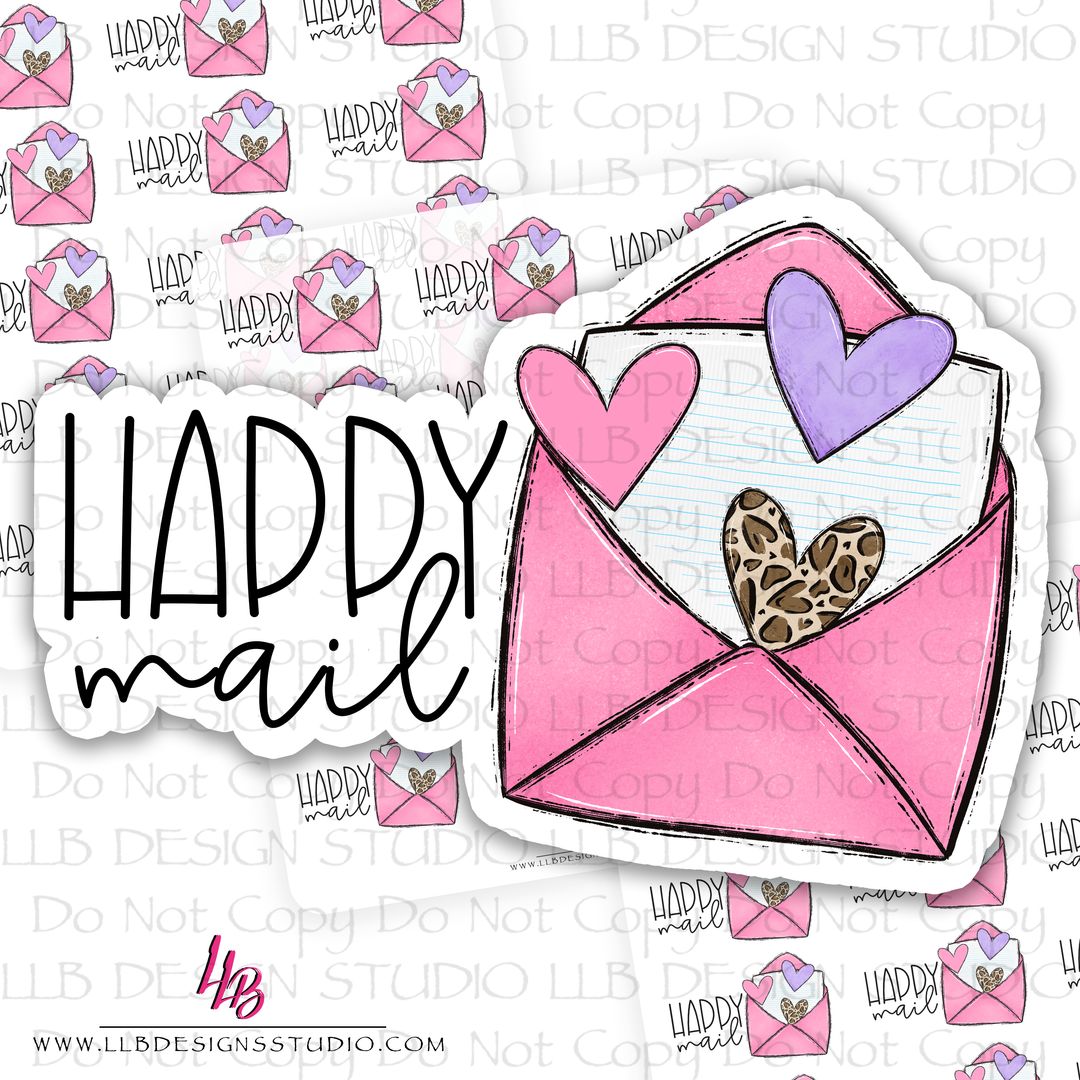 Happy Mail | Packaging Stickers | Business Branding | Small Shop Stickers | Sticker #: S0537 | Ready To Ship